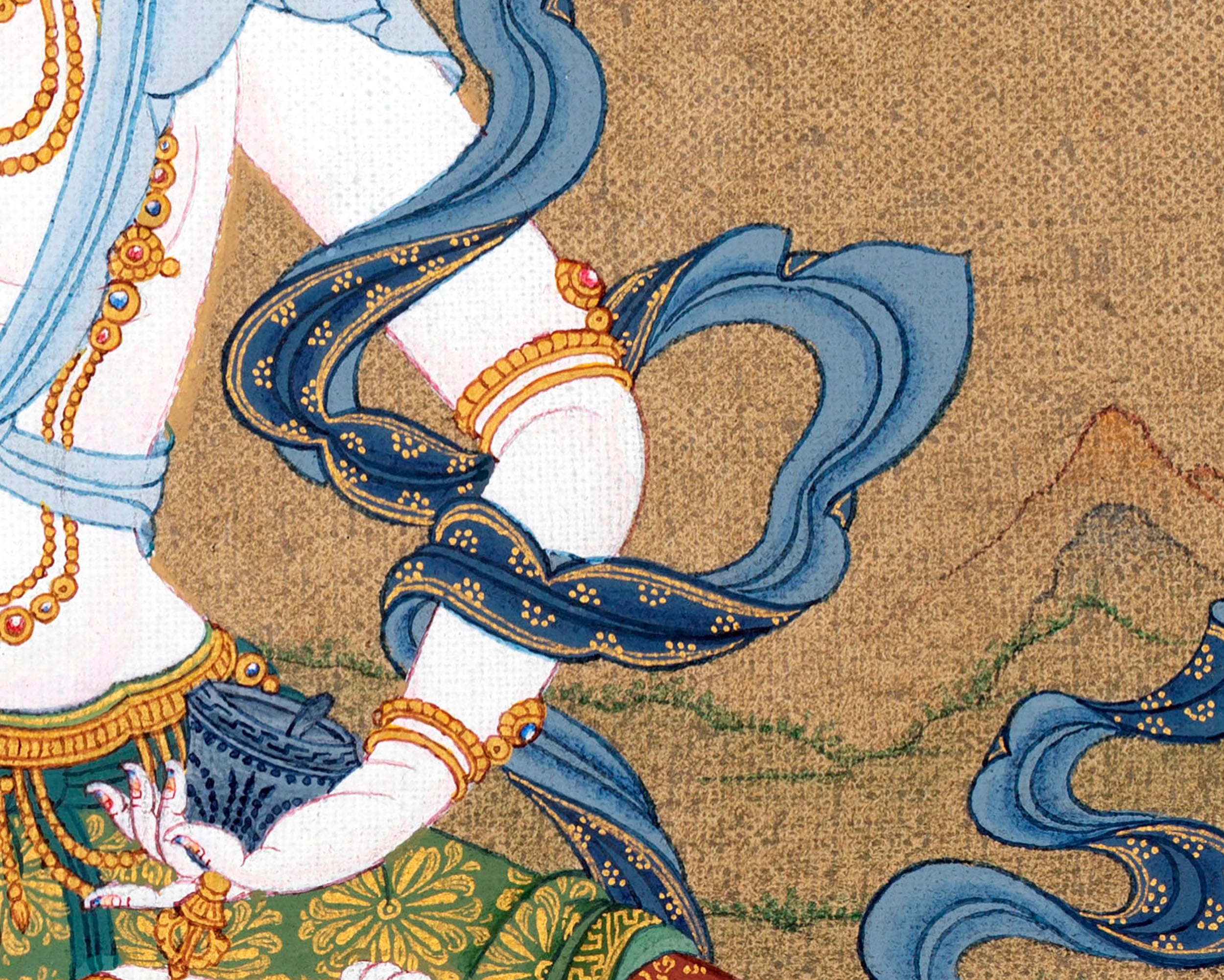 Tibetan Dorje Sempa Thangka | Traditionally Hand Painted Vajrasattva Art