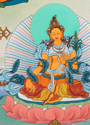 Namtoshe Thangka | Jambala Vasundhara | Tibetan Buddhist Wealth Deities