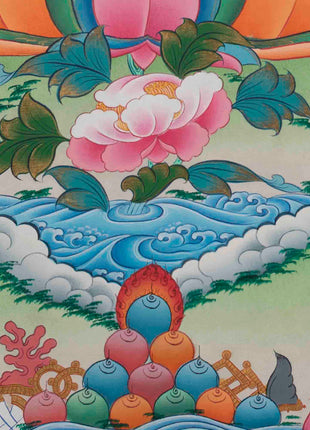Avalokitesvara Chengrezig Thangka | Traditional Buddhist Paint | Wall Decors