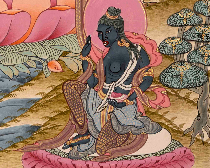 Green Tara Thangka Painting | Buddhist Gifts | Wall Decors