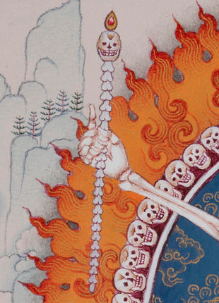 The Dancing Couple Citipati Thangka | Wrathful Lord of Charnel Ground
