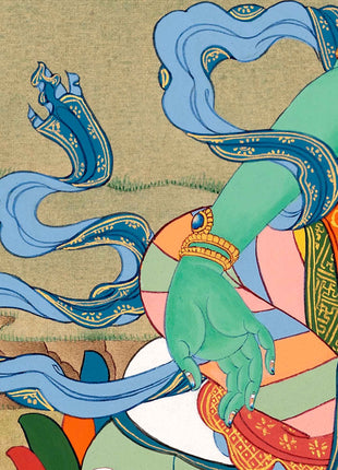 Green Tara Healing Thangka | Traditionally Hand Painted Art
