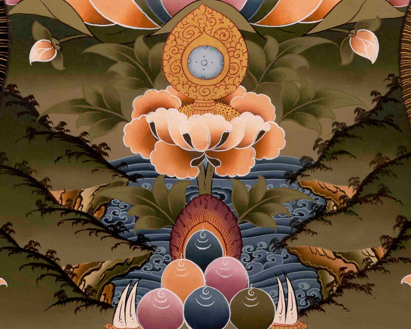 Amitabha Buddha Thangka | Religious Buddhist Art | Wall Decors