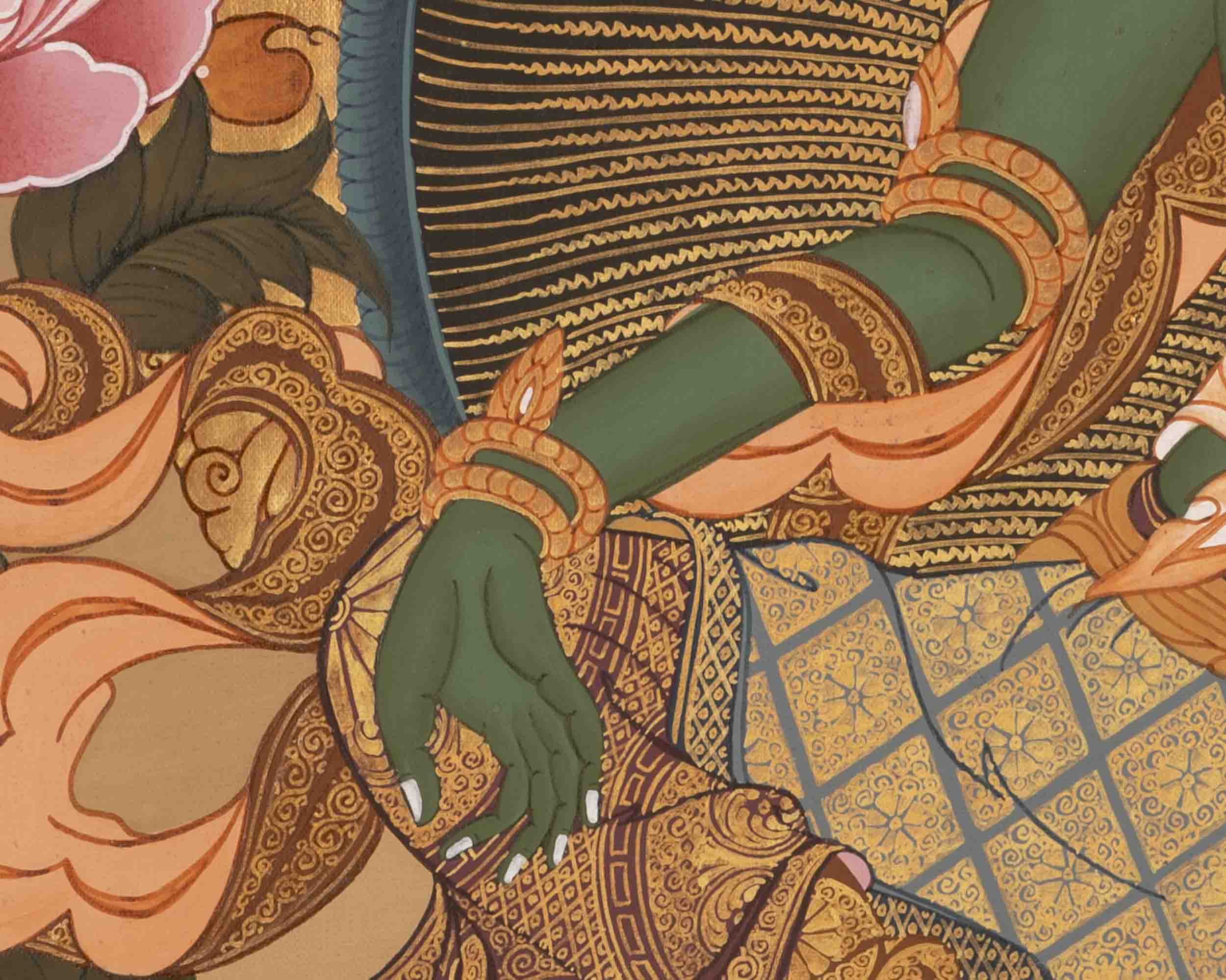 Green Tara Thangka | Buddhist Religious Art | Wall Decors