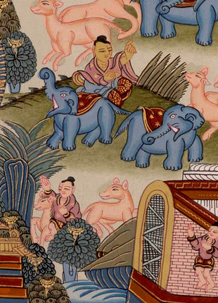 Gautam Buddha's Life Story | Religious Buddhist Thangka | Wall Decors