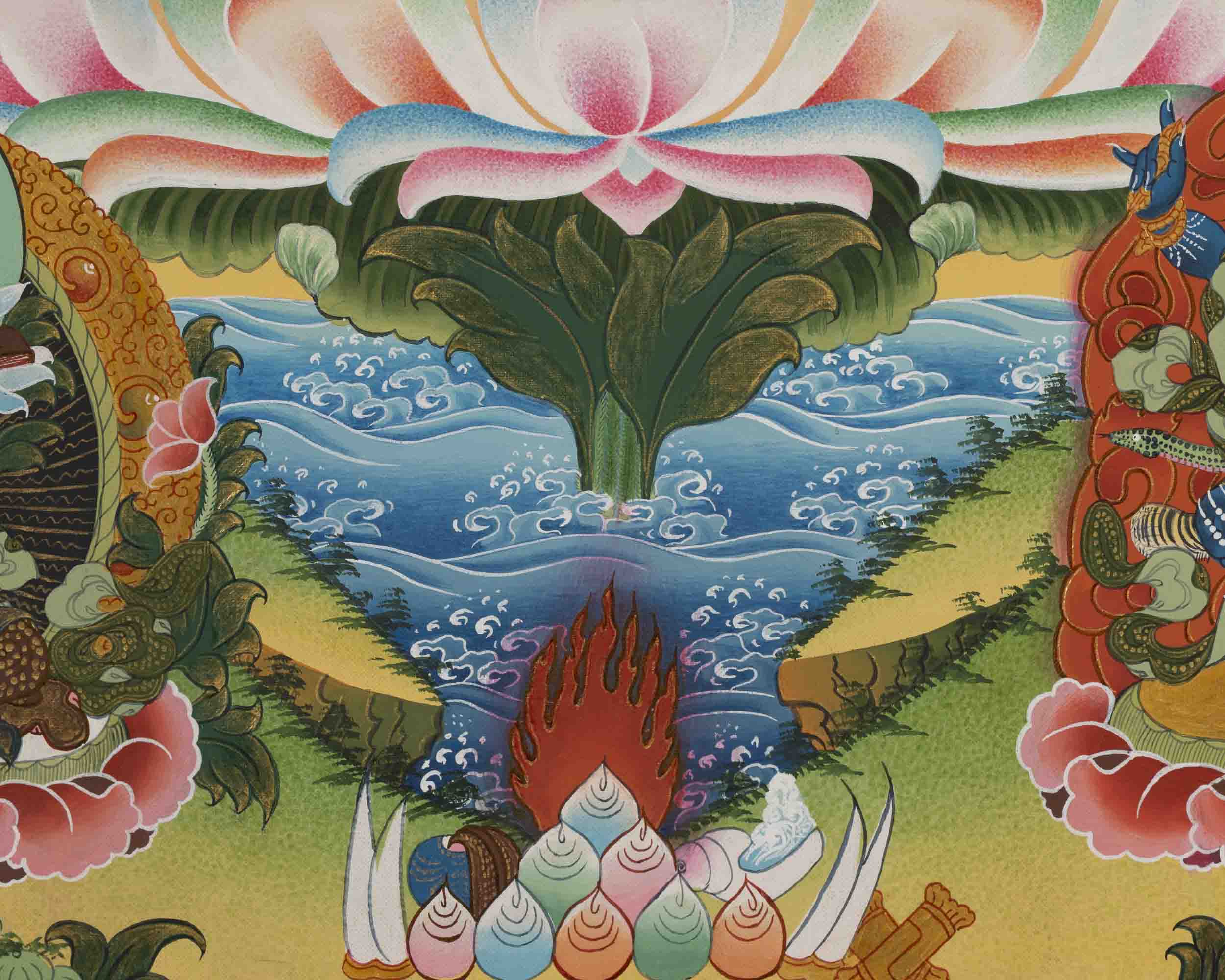 Avalokitesvara Chenresig Thangka | Religious Buddhist Art | Wall Decor