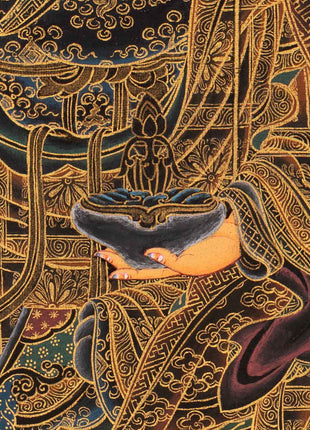 Guru Rinpoche Tibetan Thangka | Genuinely Gold Gilded Buddhist Art