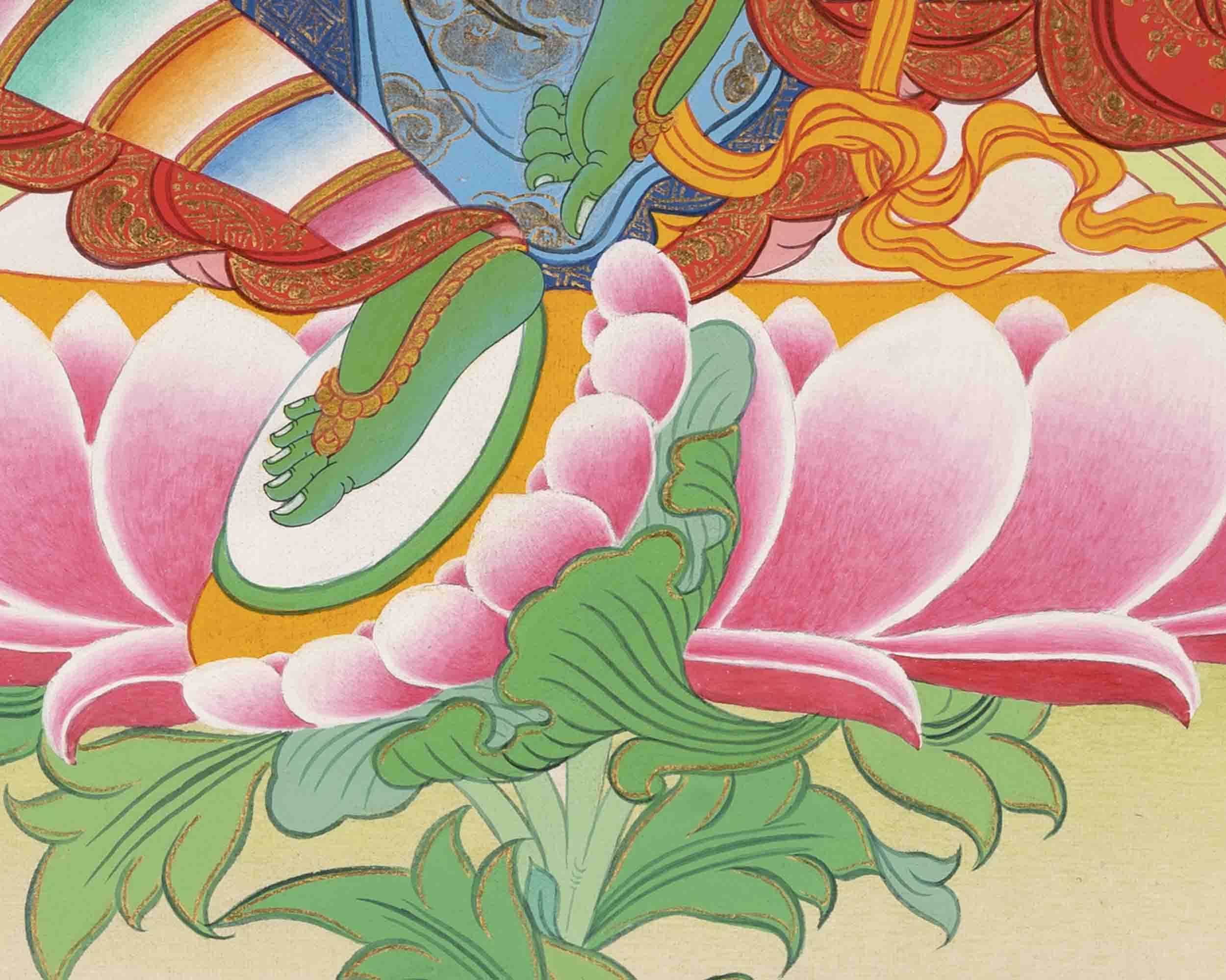 Healing Female Deity | Green Tara Thangka | Wall Decors