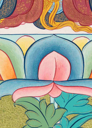 White Tara | Female Bodhisattva Thangka | Religious Buddhist Paint
