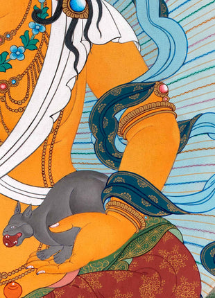 Dzambhala Tibetan Thangka | Traditionally Hand Painted Art