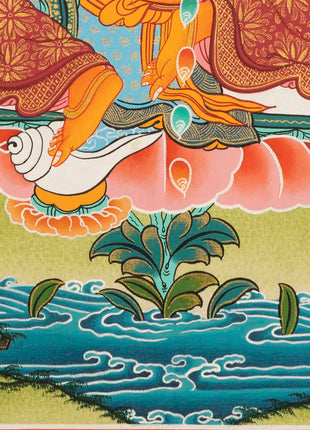 Handpainted Dzambala Kubera | Religious Thangka Art | Wall Decors