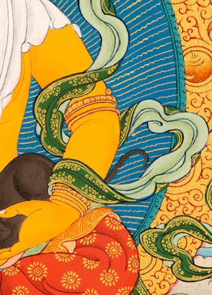 Small Thangka of Jambala, Buddhist Wealth Deity