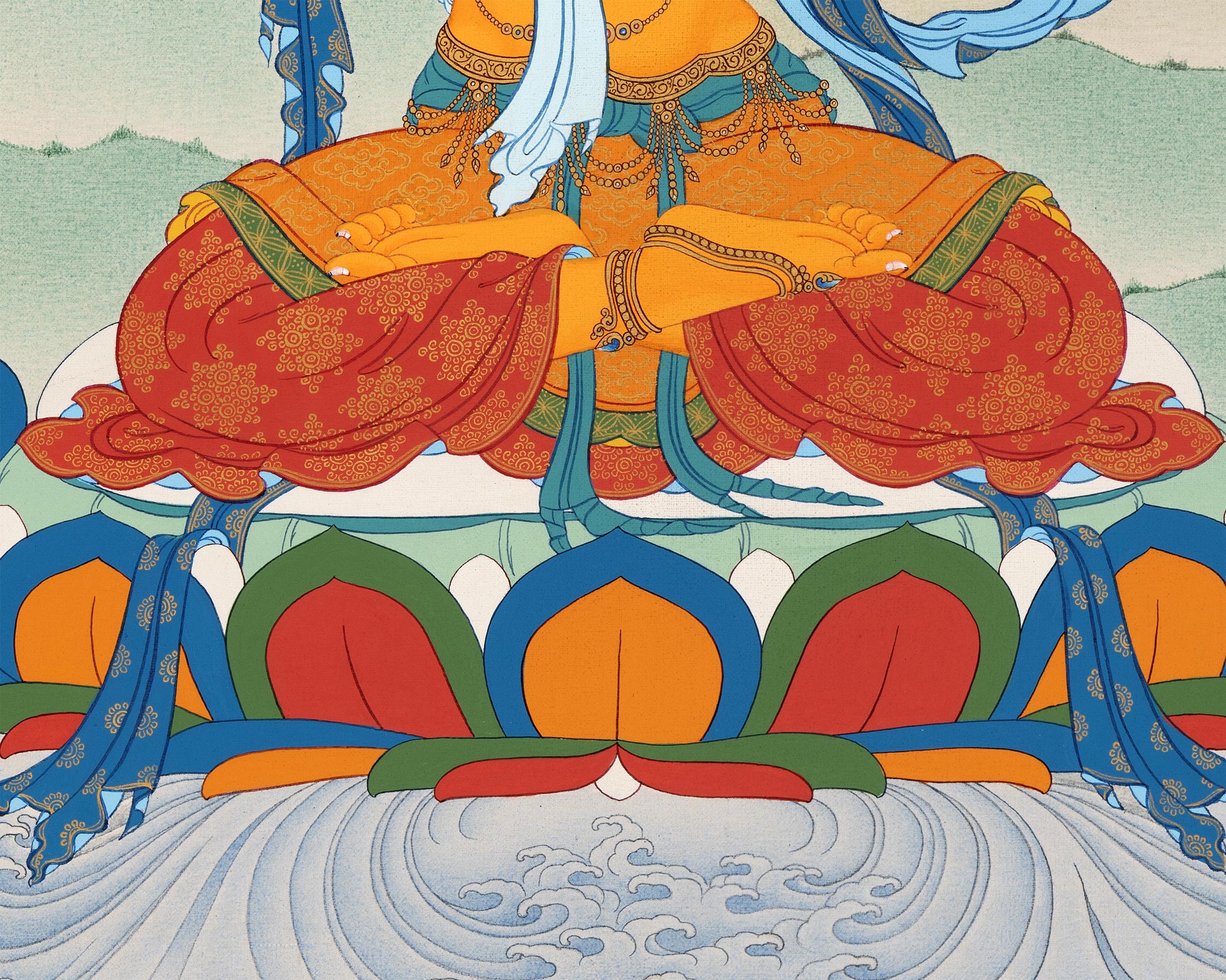 Manjushri Thangka Art | Traditional Karma Gadri Style