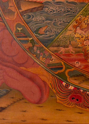 Wheel Of Life Buddhist Thangka | Religious Tibetan Artwork | Wall Decoration