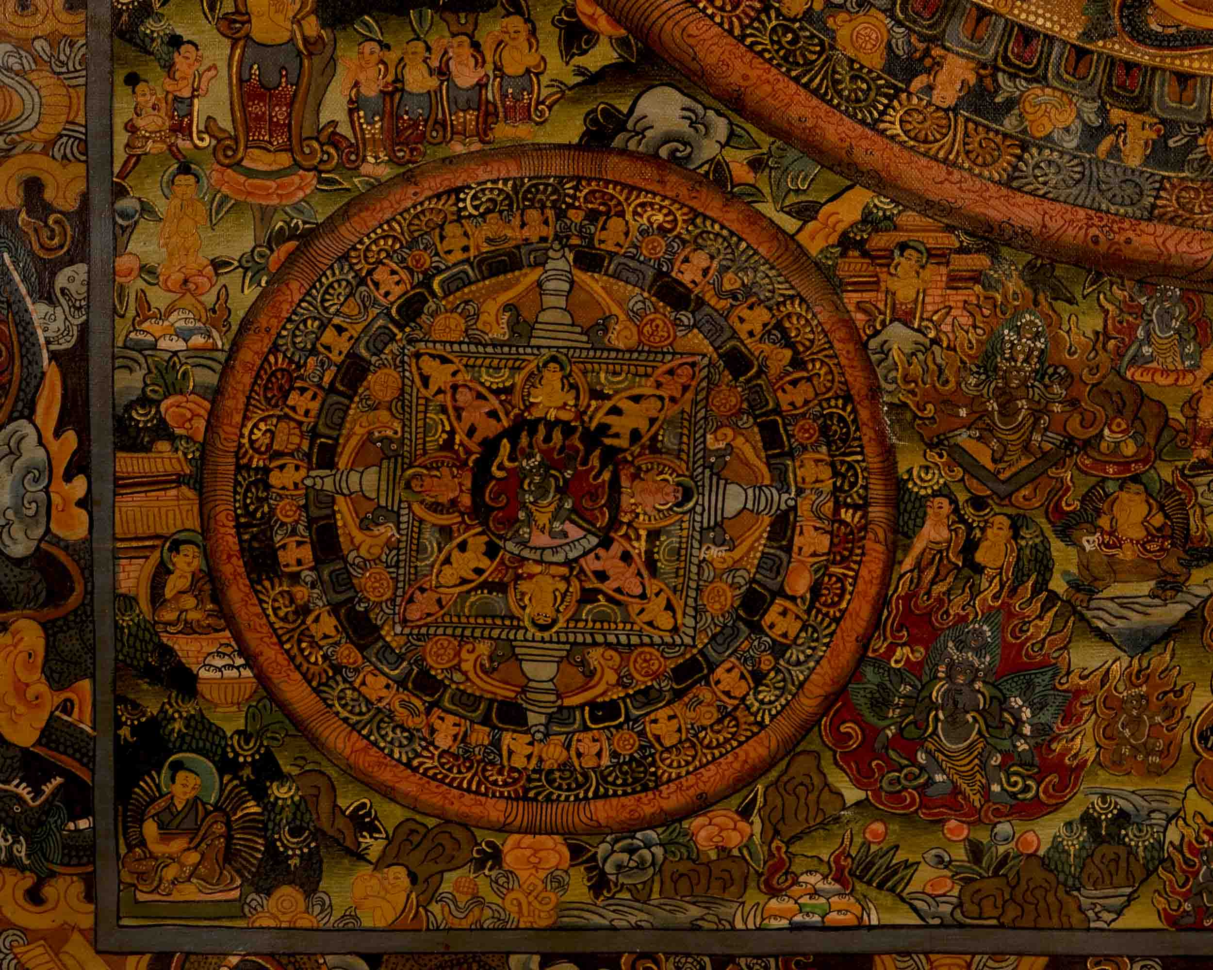 Tibetan Oil Varnished Heruka Mandala | Traditional Thangka