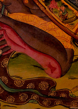Tibetan Oil Varnished Wheel Of Life | Traditional Thangka