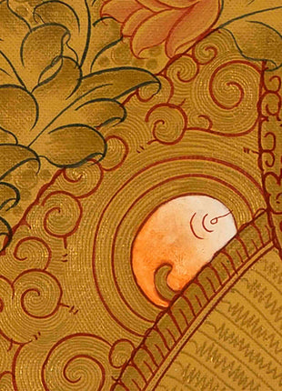 Gold Green Tara Thangka | Religious Buddhist Painting | Wall Decors