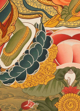 Green Tara Thangka | Female Bodhisattva Wall hanging Painting