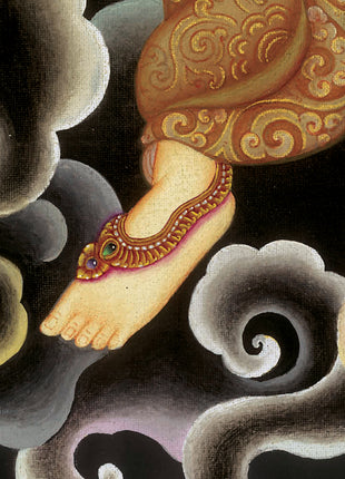 Chandra Dev Giclee Thangka Print | Deity Of Moon | Spiritual Gift Ideas