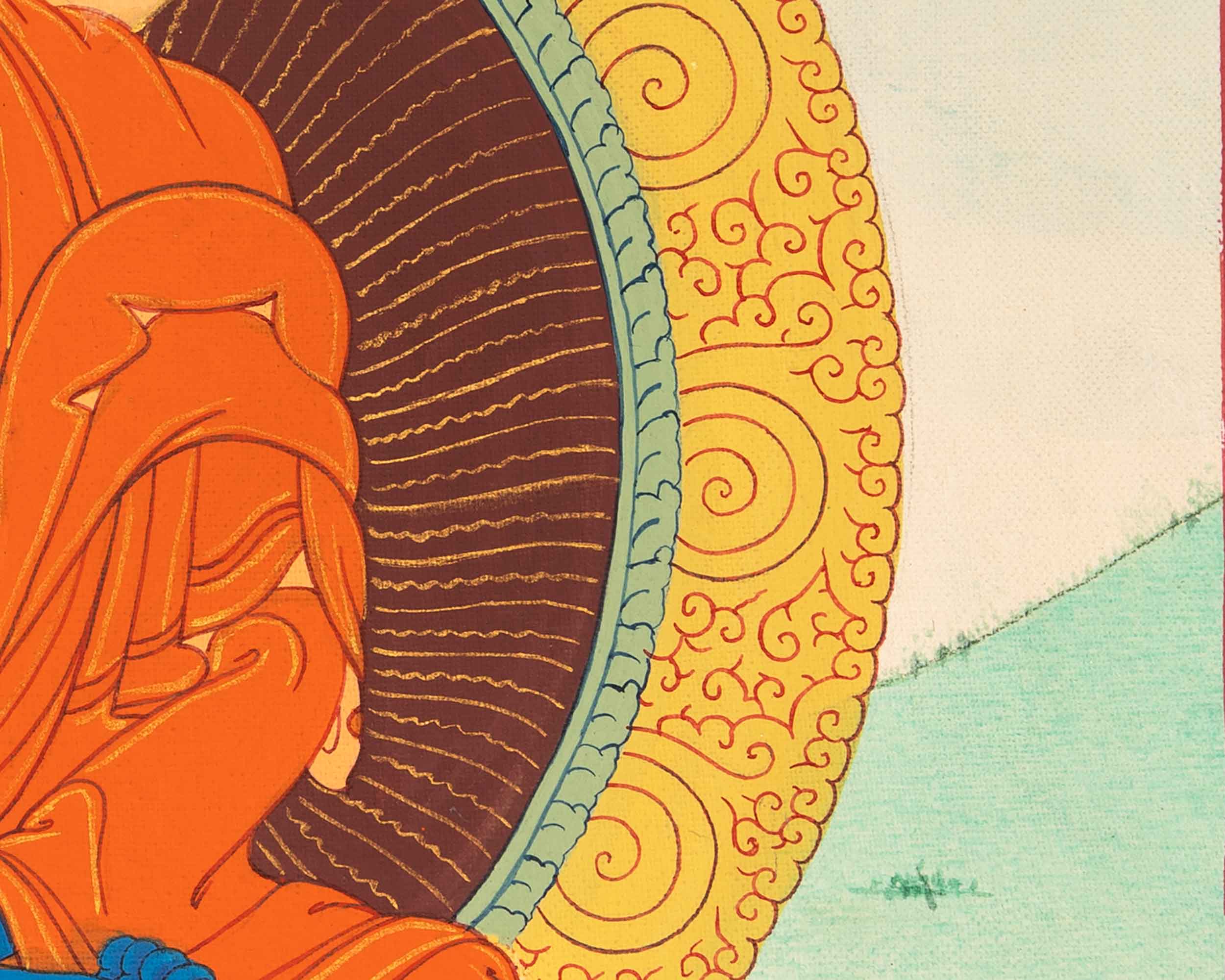 Small Medicine Buddha Thangka | Hand Painted Buddhist Art