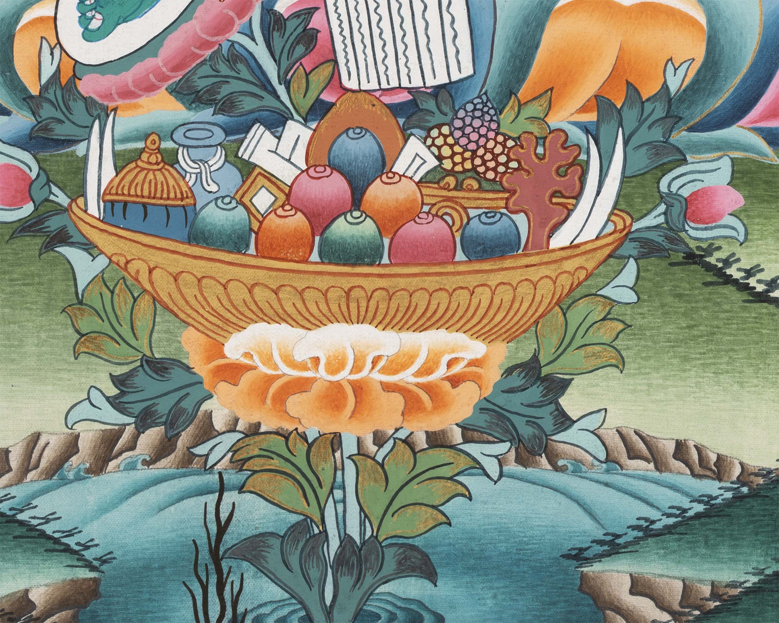 Female Green Tara Thangka | Decorative Art