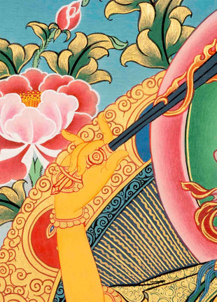 Hand Painted Manjushree Bodhisattva Thangka | Traditional Buddhist Art