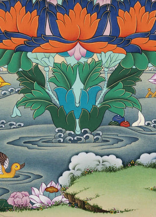 Guru Rinpoche Thangka Print | Lotus Born Master | Crafts Gifts Nepal