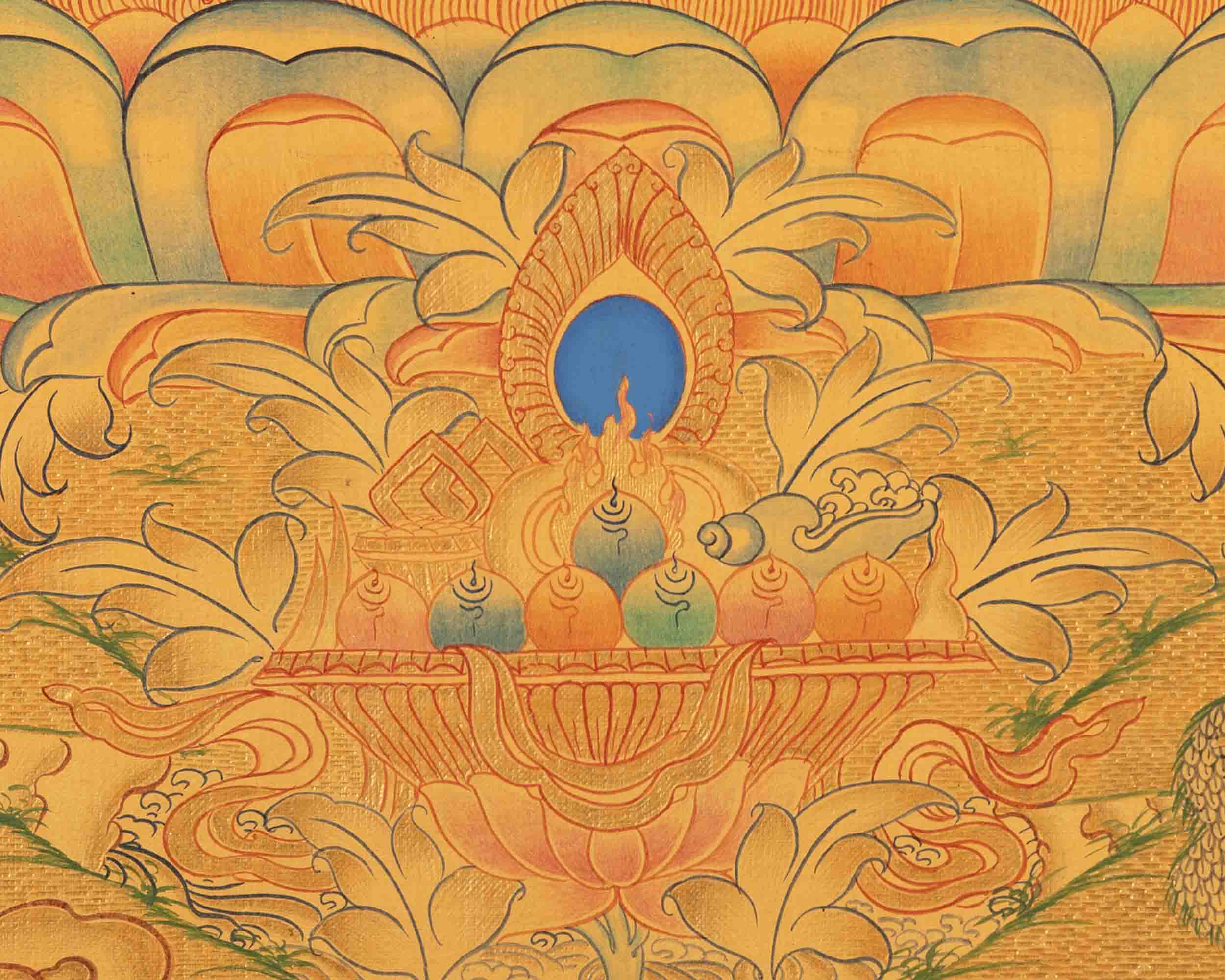 Buddhist Shakyamuni Buddha Thangka | Original Hand Painted 24k Gold Thangka