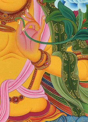 Manjushri Bodhisattva Thangka Print | Digital Canvas Print
