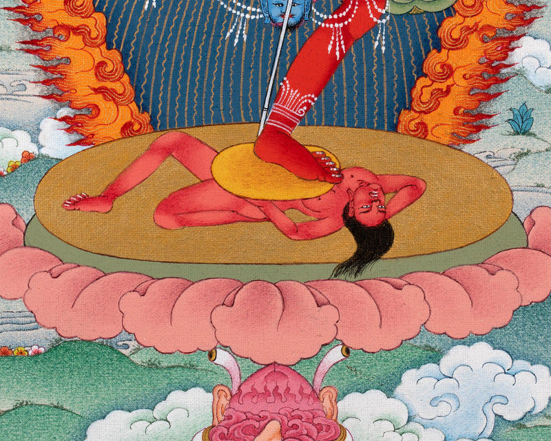 VajraVarahi (Dorje Phagmo) Thangka includes Brocade