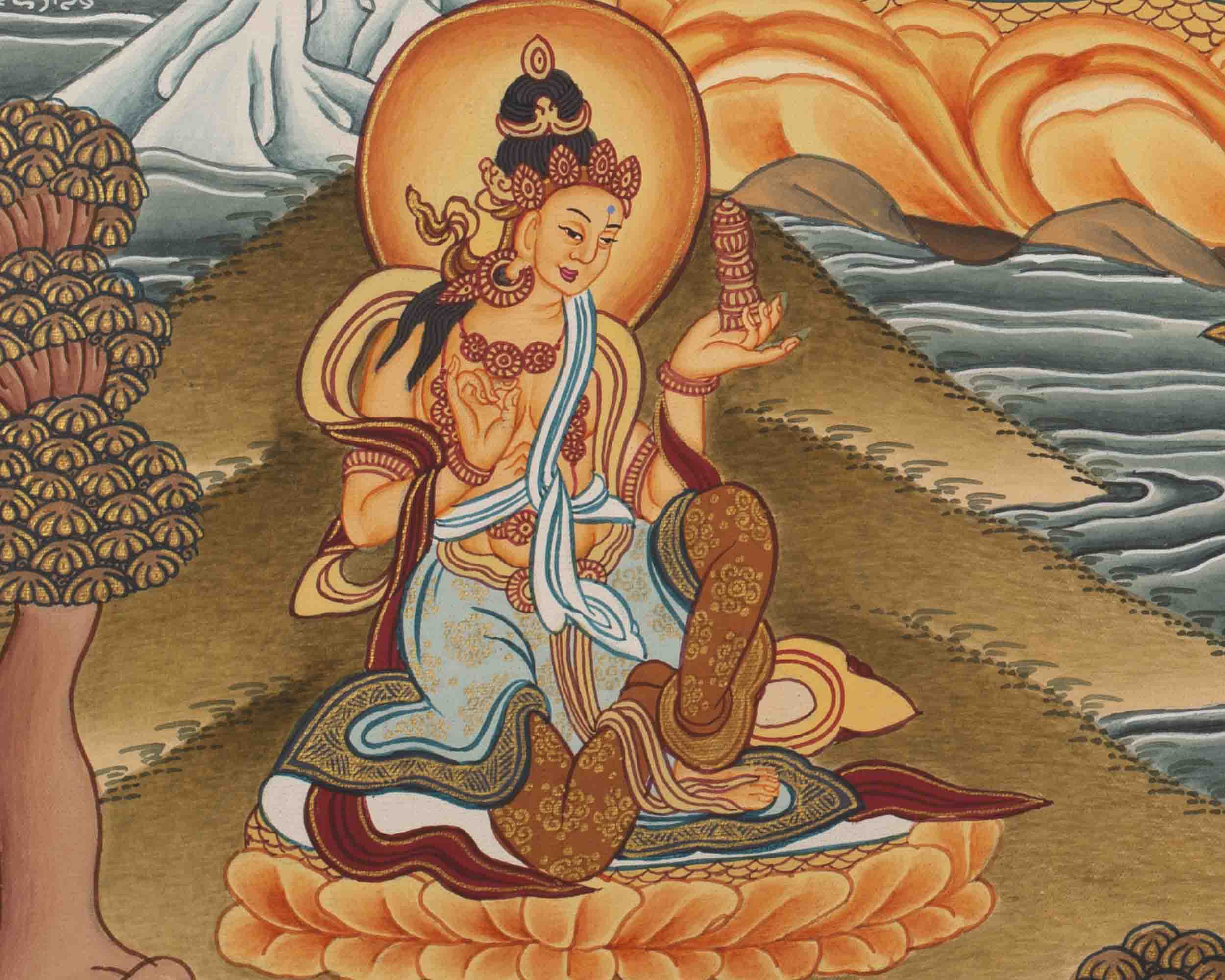 Manjushree Thangka | Bodhisattva Of Wisdom | Wall Decorative Art
