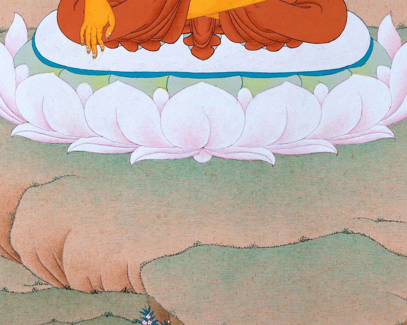 Shakyamuni Buddha Wall Art For Living Room Decoration | Traditional Himalayan Art For Wall Hanging