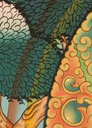 Dzambala Kubera Painting | Traditional Thangka Art | Religious Decoration