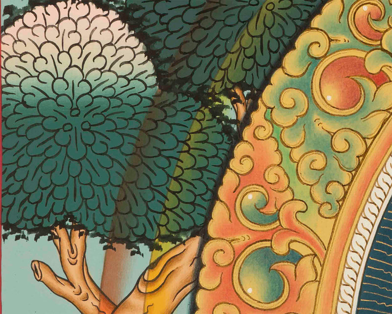 Dzambala Kubera Painting | Traditional Thangka Art | Religious Decoration
