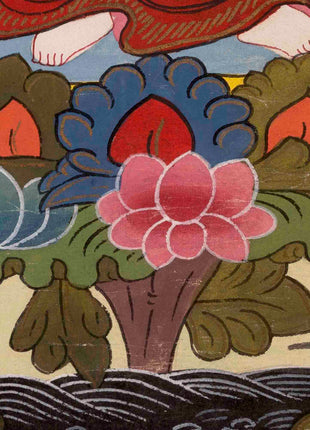 Padmapani Lokeshvara Thangka | Vintage Traditional Art | Wall Decors