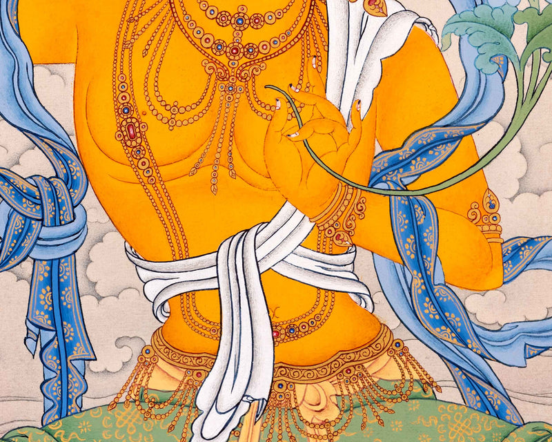 Manjushri Thangka, Traditional Karma Gadri Thangka Art