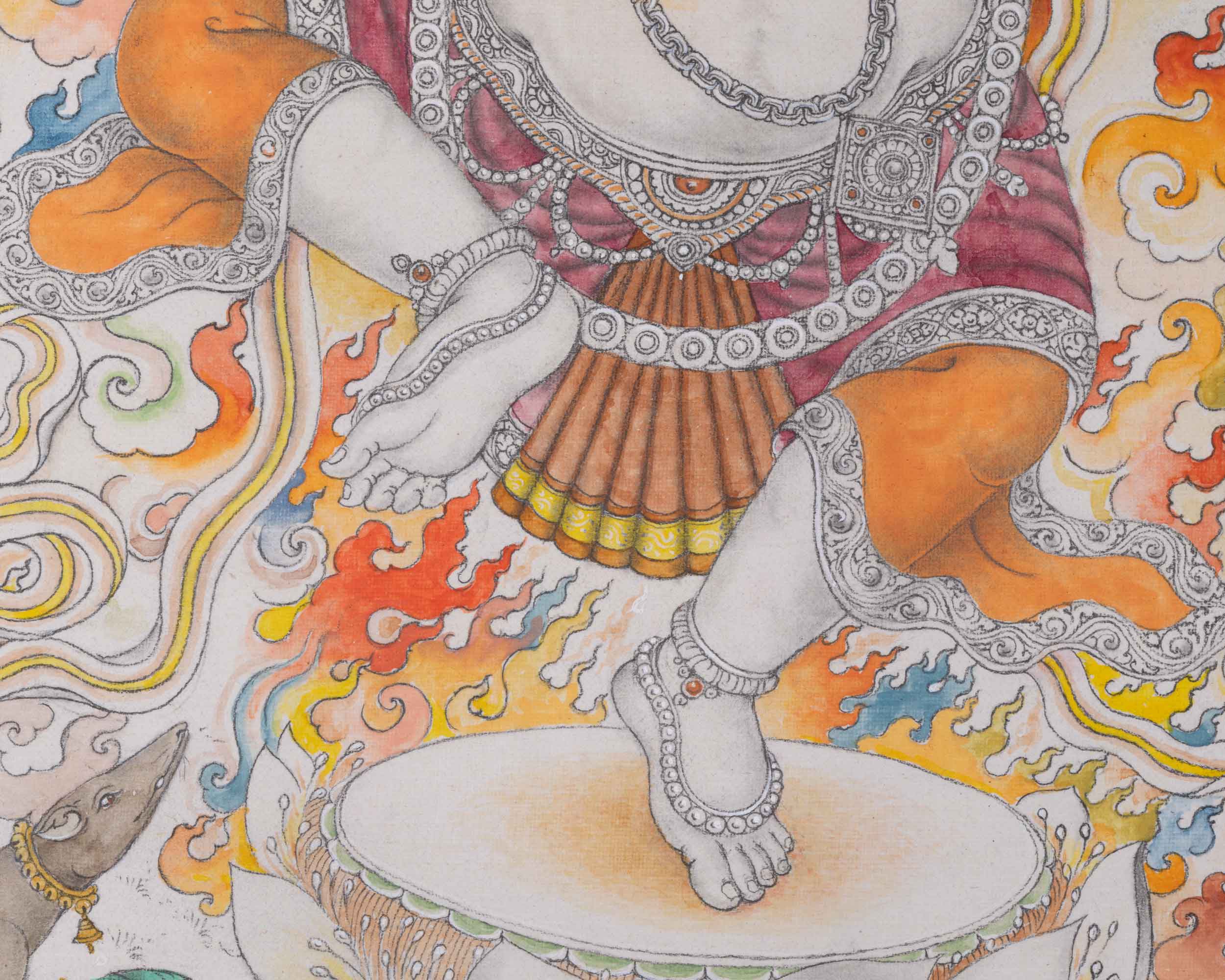 Jai Ganesh Aarti Print As Spiritual Room Decor  | Deity Of Remover Of The Obstacles