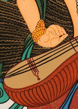 Saraswati Thangka | Lord Of Knowledge | Wall Hanging Art