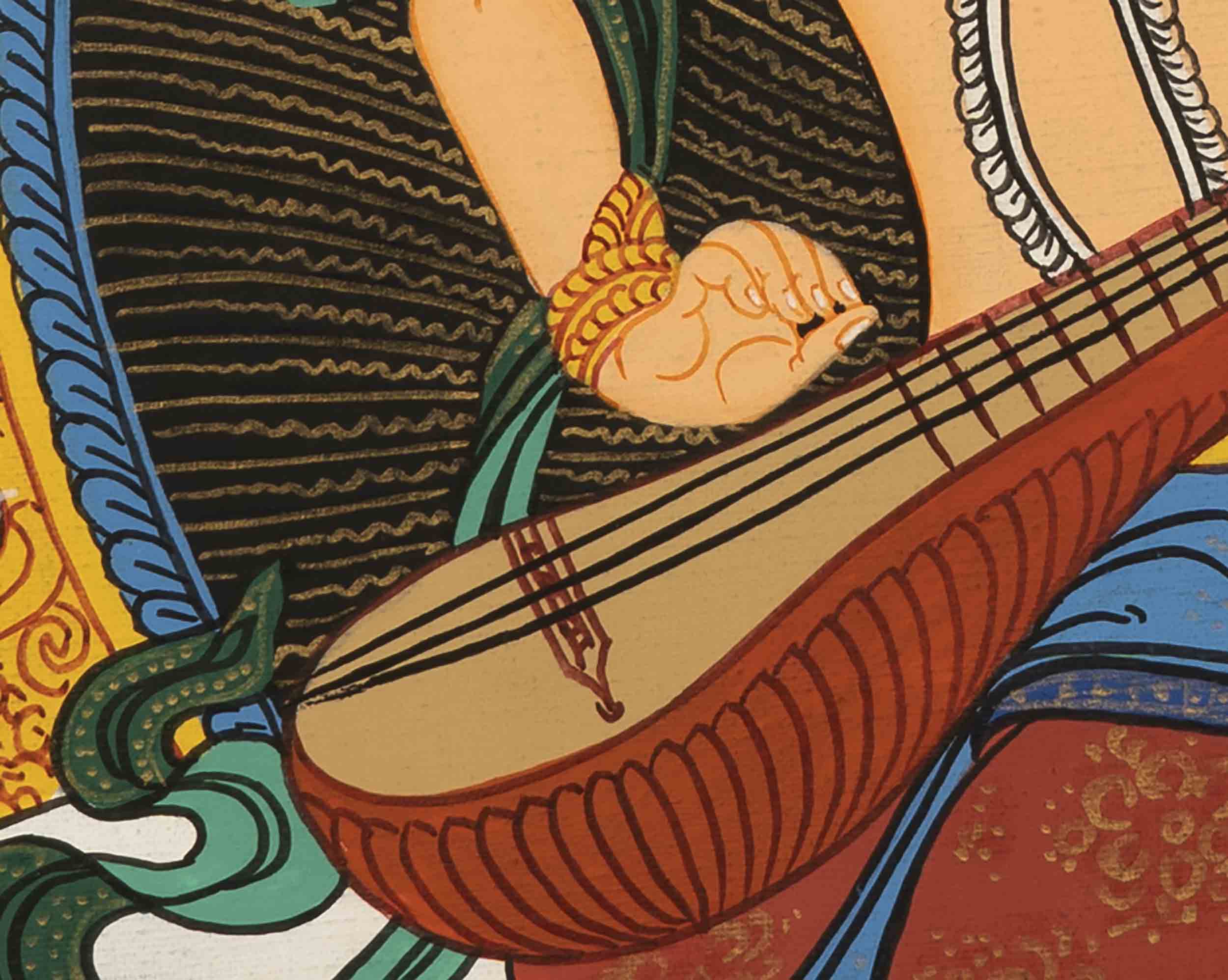 Saraswati Thangka | Lord Of Knowledge | Wall Hanging Art