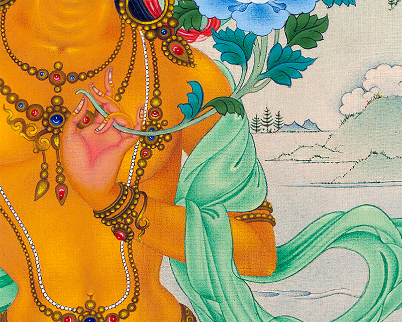Bodhisattva Manjushri | Buddhist Deity | Digital Thangka Print