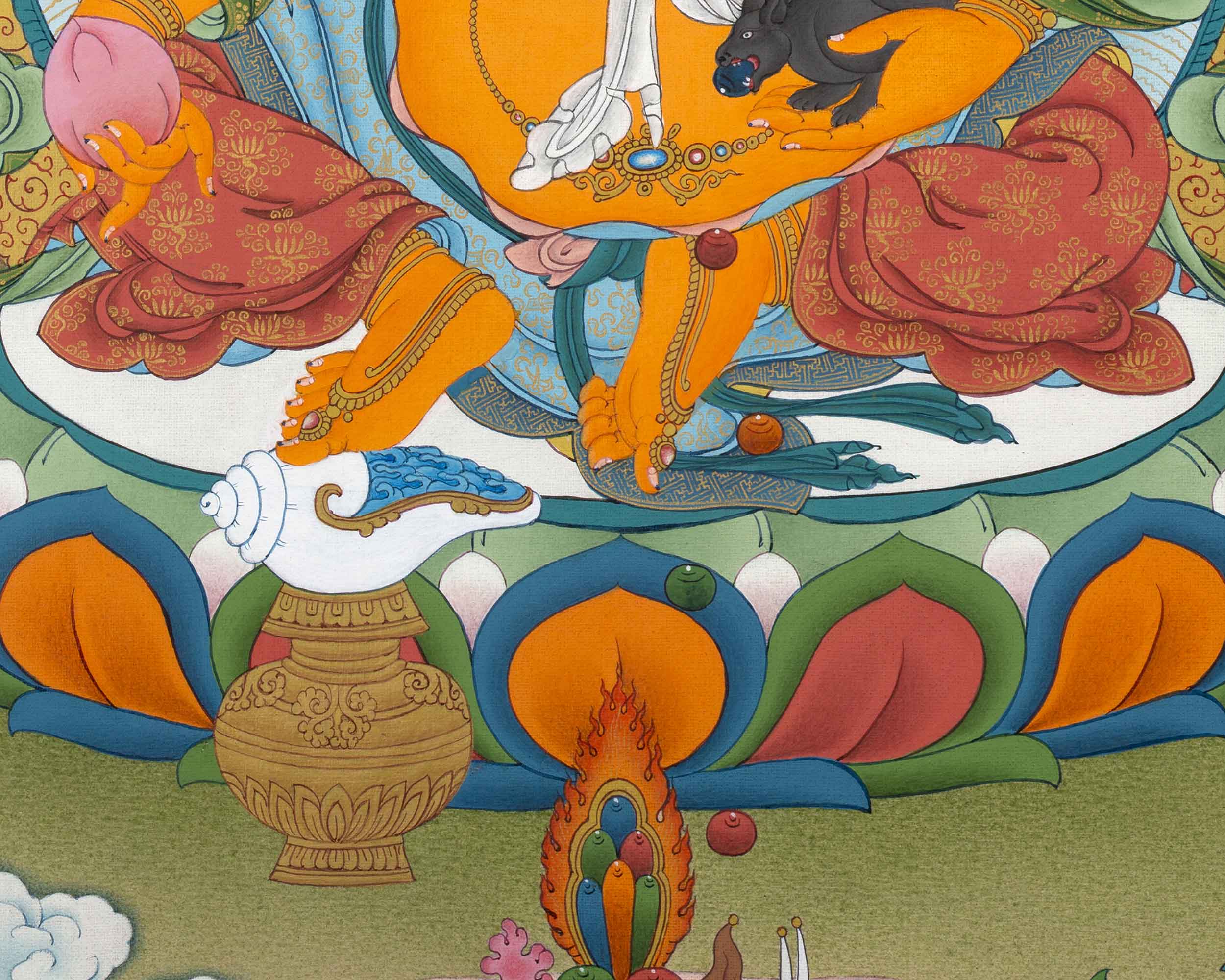 Traditional Wealth Deity Dzambala Thangka