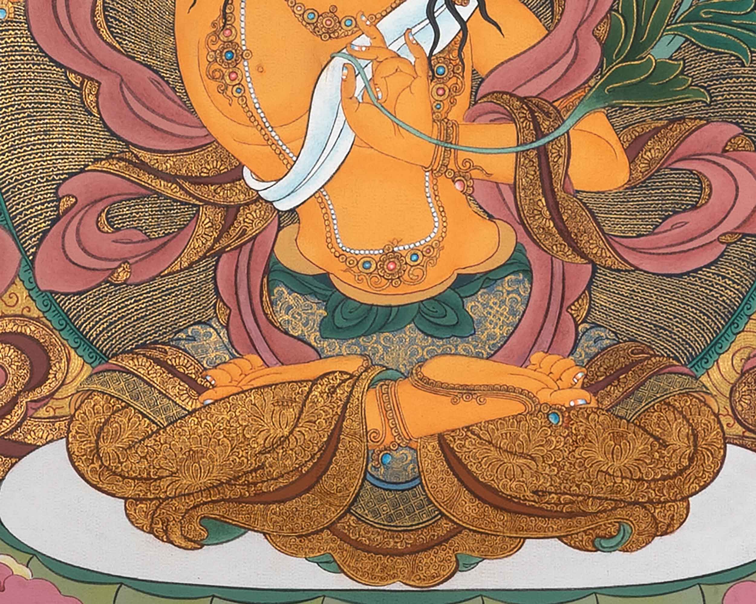 Manjushri Bodhisattva Thangka Painting, Bodhisattva Of Wisdom