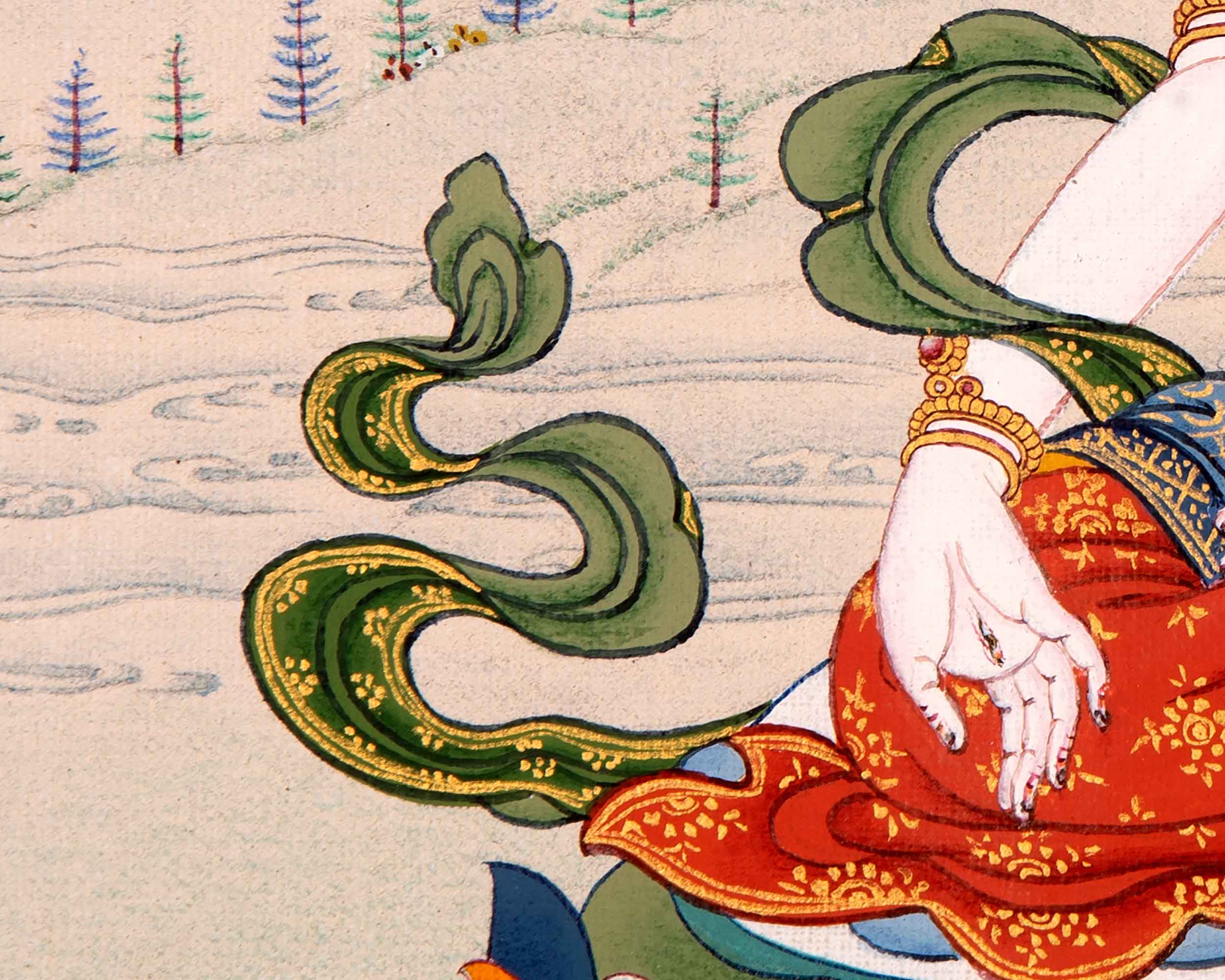 Tara White Thangka | Traditional Hand Painted Buddhist Art