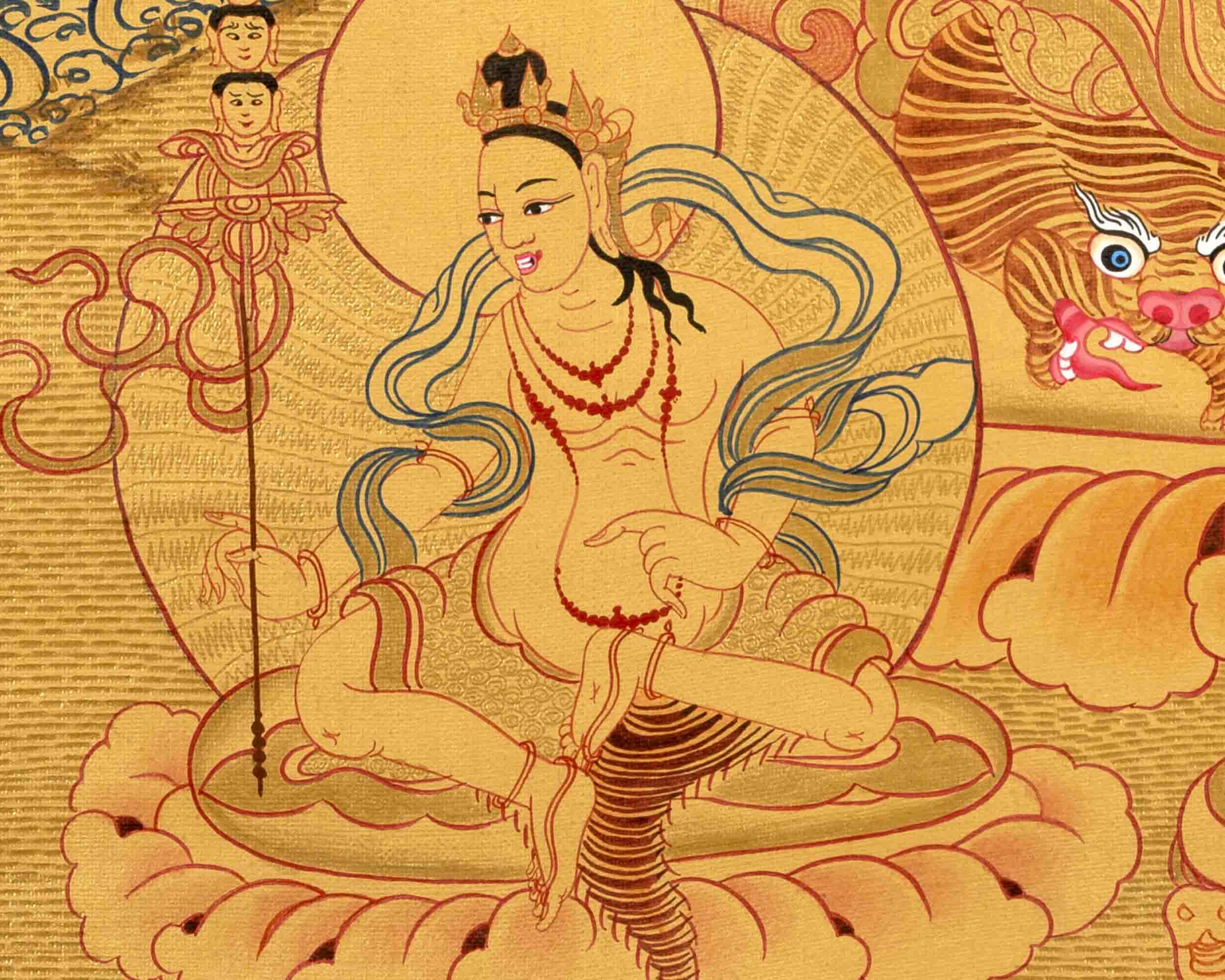 Guru Rinpoche Thangka | Hand Painted Buddhist Art | Wall Decors
