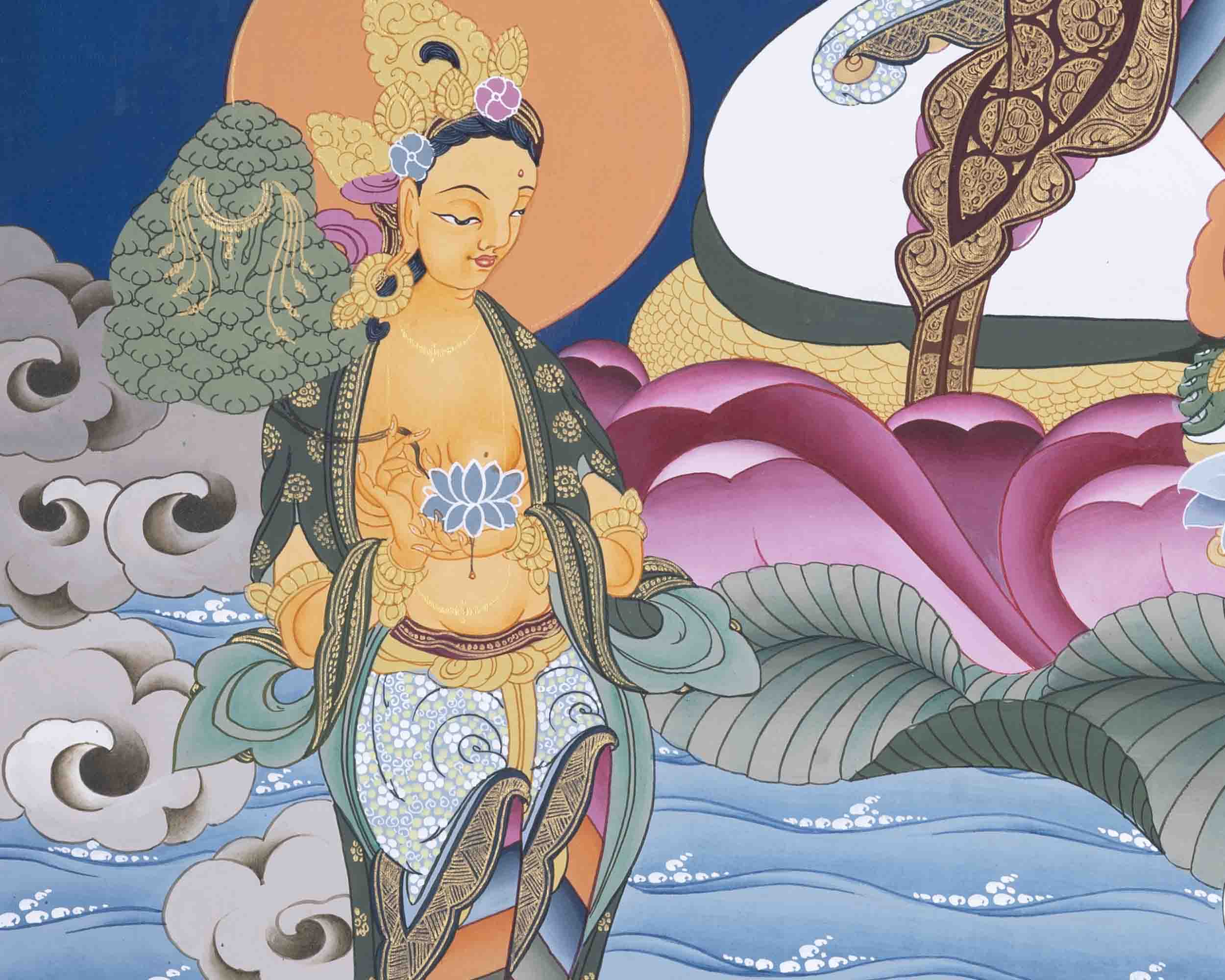 Traditoinal Green Tara Thangka | Tibetan Paint