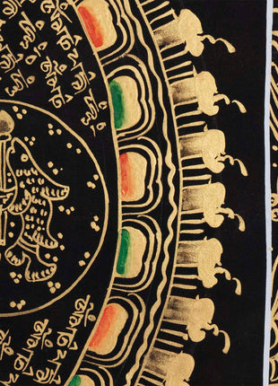 Om Mantra Mandala | Traditional Buddhist Thangka | Wall Hanging Decors