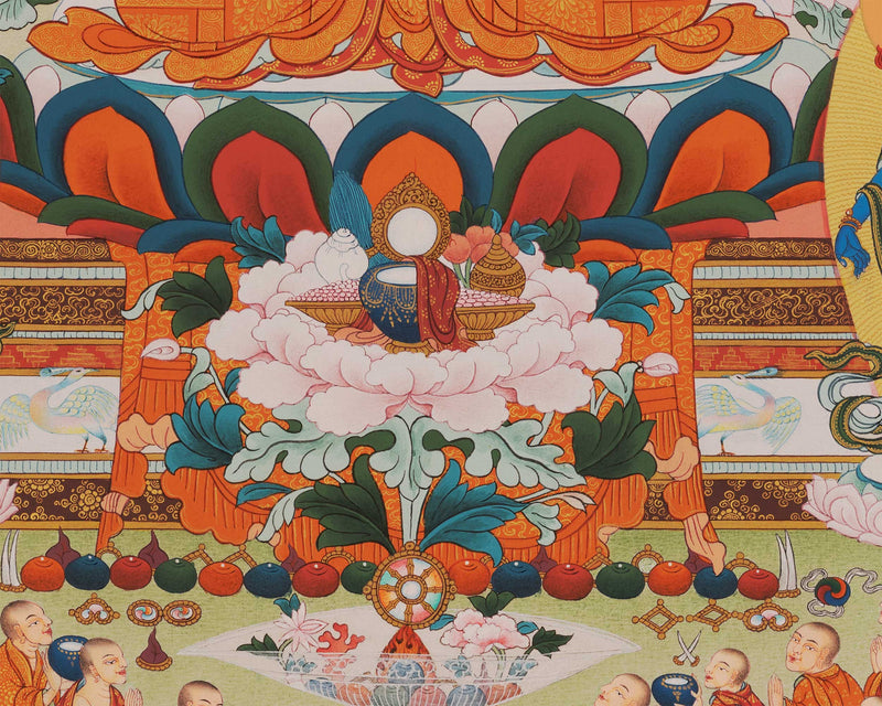 Amitabha Buddha Thangka Singham | Karma Gadri Style Thangka