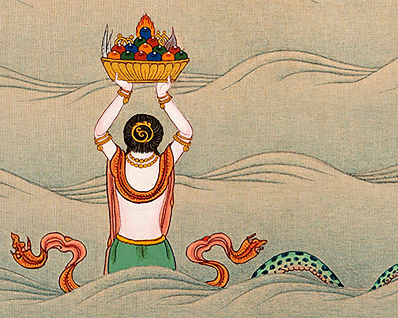 Traditionally Hand-Painted Bodhisattva Manjushri Thangka | Tibetan Bodhisattva Art