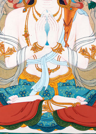 Chenrezig Thangka | Traditional Karma Gadri Thangka | Avalokiteshvara Painting