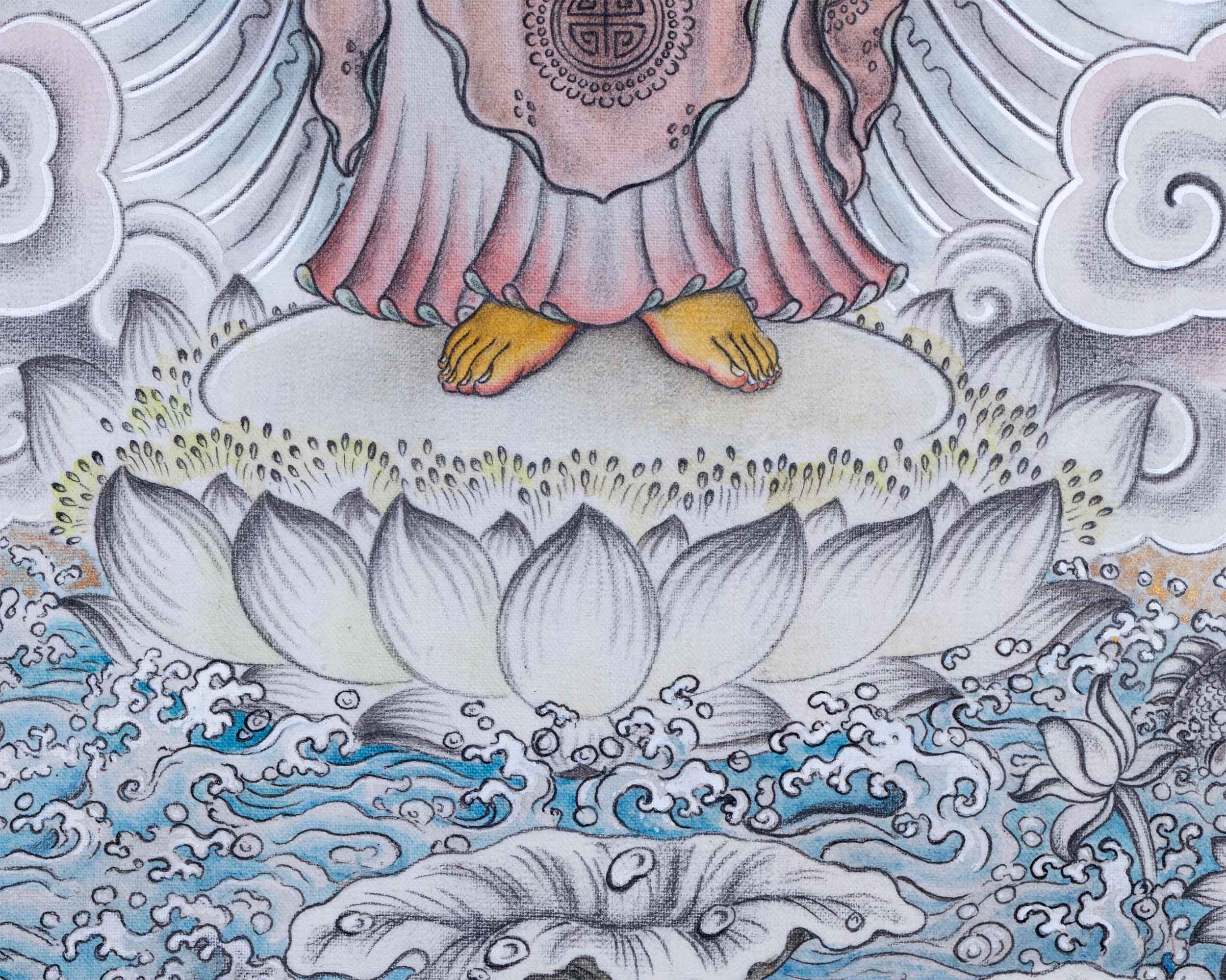 Shakyamuni Buddha Art Prints For Wall Hanging | Nepali Pauba Painting Print For Room Decor